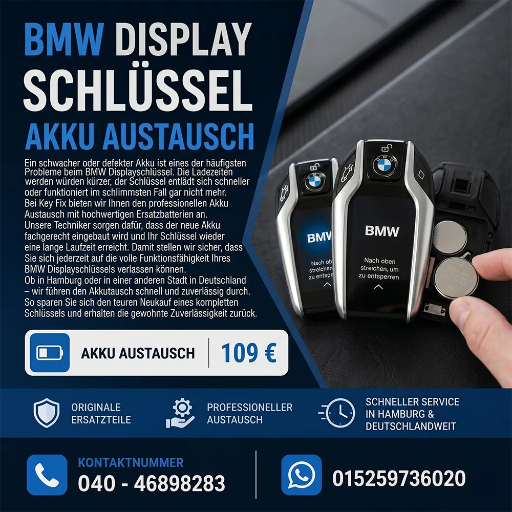 BMW Display Schlüssel Akku Austausch