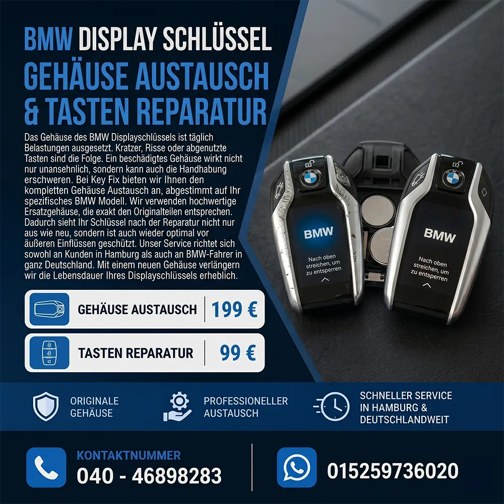 BMW Display Schlüssel Gehäuse Austausch and tasten reparatur