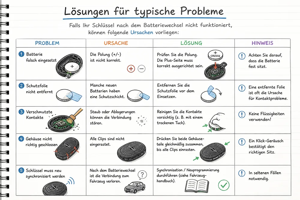 Lösungen für typische Probleme MINI Cooper Schlüssel Batterie wechseln