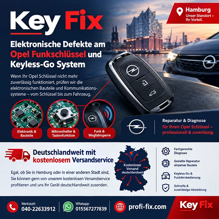 Elektronische Defekte am Opel Funkschlüssel und Keyless-Go System