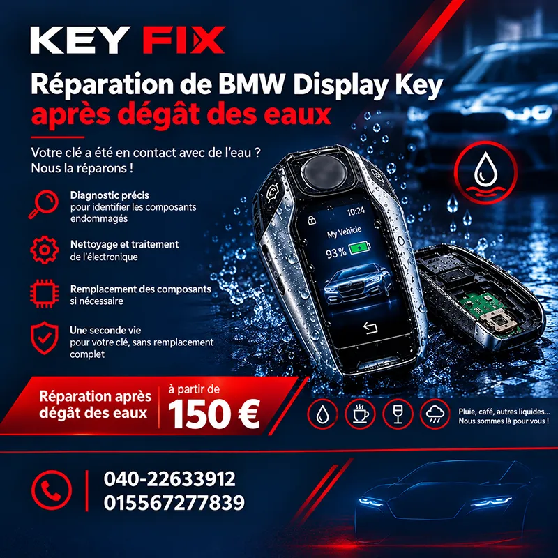 Réparation de BMW Display Key après dégât des eaux