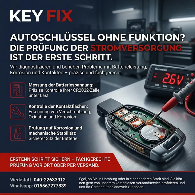 Überprüfung von Batteriekapazität und Kontaktstellen