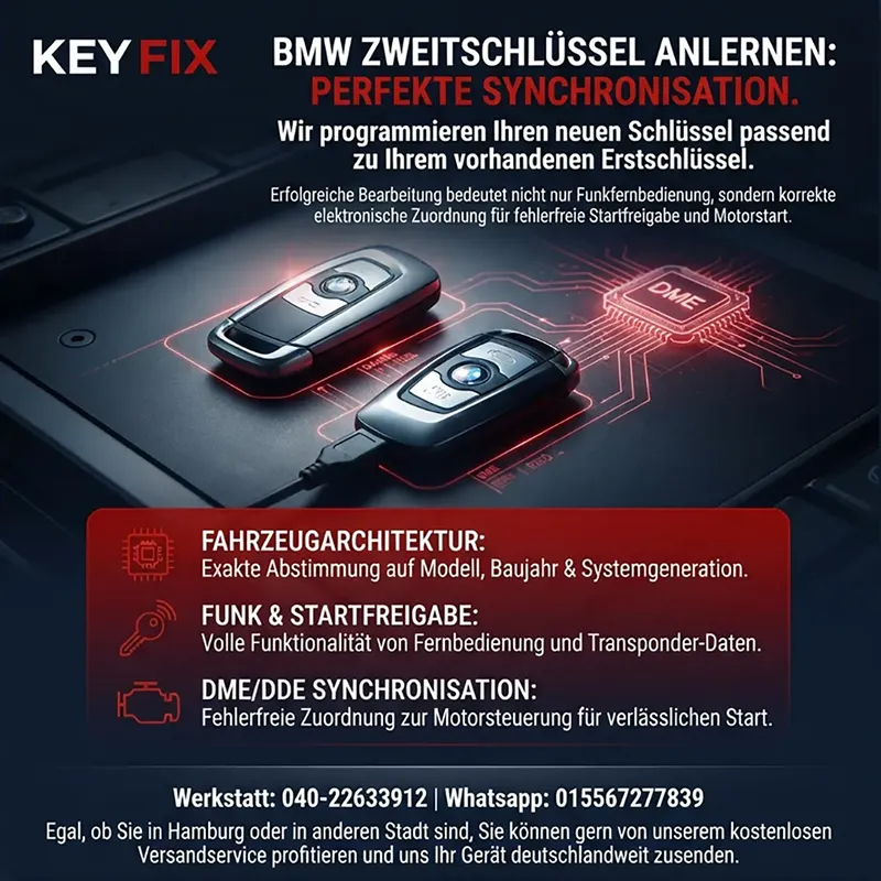 Direktanlernen eines vollwertigen Zweitschlüssels bei vorhandenem Erstschlüssel