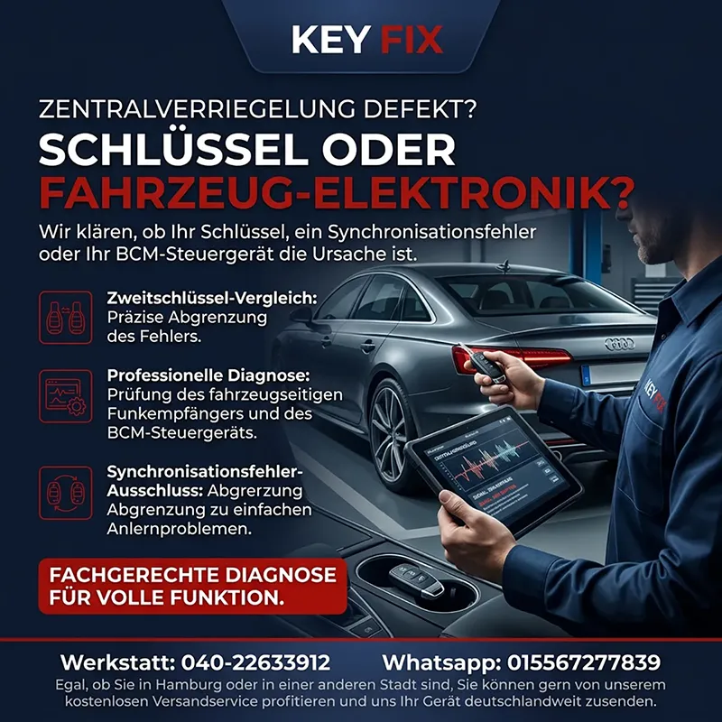 Schritt 3: Test der Zentralverriegelung und fahrzeugseitigen Funkempfänger