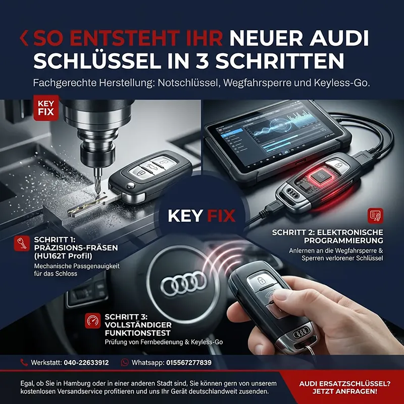 So entsteht Ihr neuer Audi Schlüssel in 3 Schritten