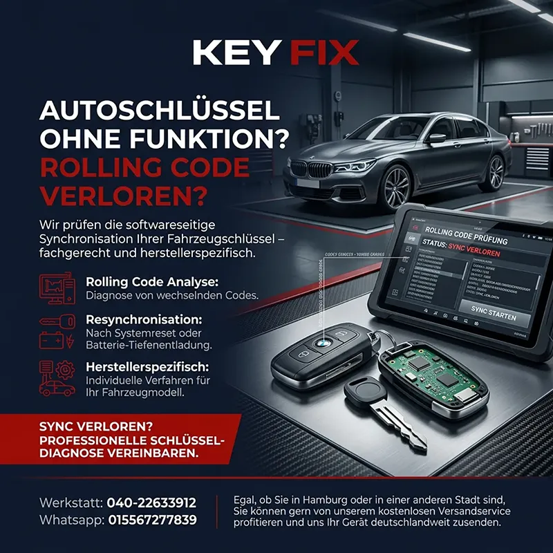 Schritt 8: Softwareseitige Prüfung auf Verlust des fahrzeugspezifischen Rolling-Codes